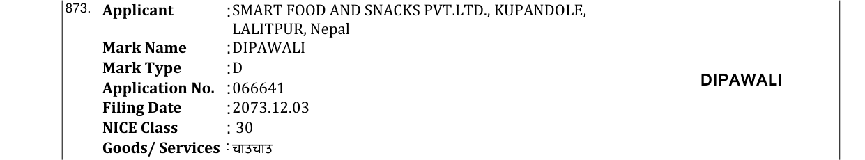 Original bulletin entry for RACHANA