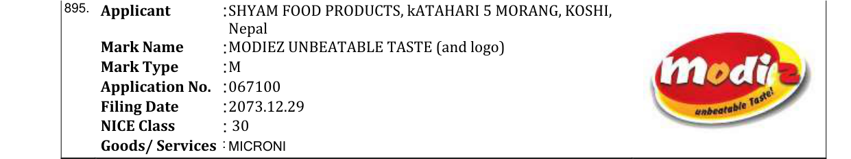Original bulletin entry for FLAVORICH (and logo)