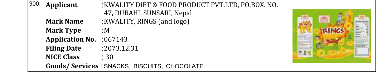 Original bulletin entry for HATKE JHATKE, CHEESE BALLS (and logo)