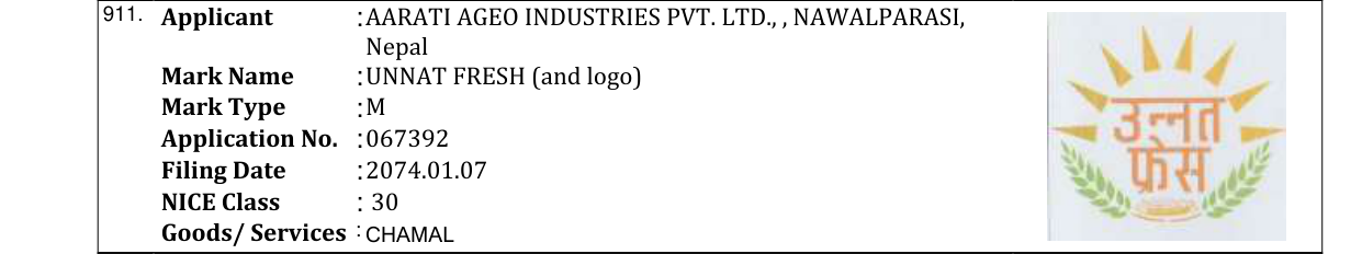 Original bulletin entry for NAKSHATRA (and logo)