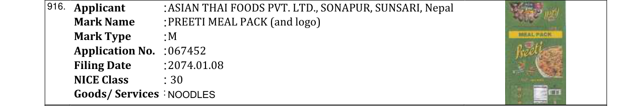 Original bulletin entry for PREETI (and logo)
