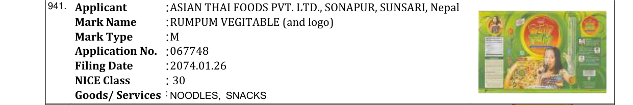 Original bulletin entry for MINUTE MAZZA (and logo)