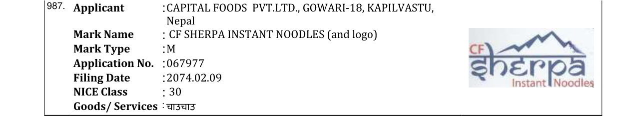 Original bulletin entry for OK INTASTE