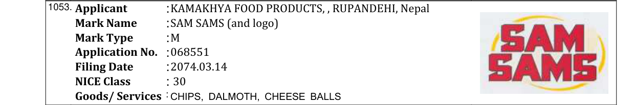 Original bulletin entry for NEW KMU'S KUNDAN (and logo)