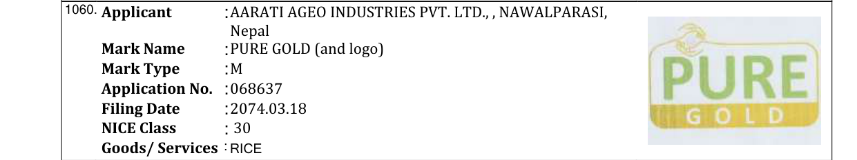 Original bulletin entry for ANNA BHOG (and logo)
