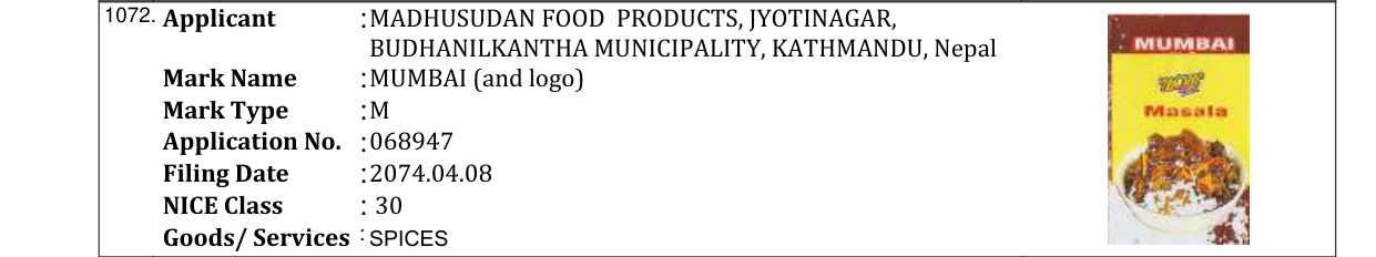 Original bulletin entry for PORCINAT