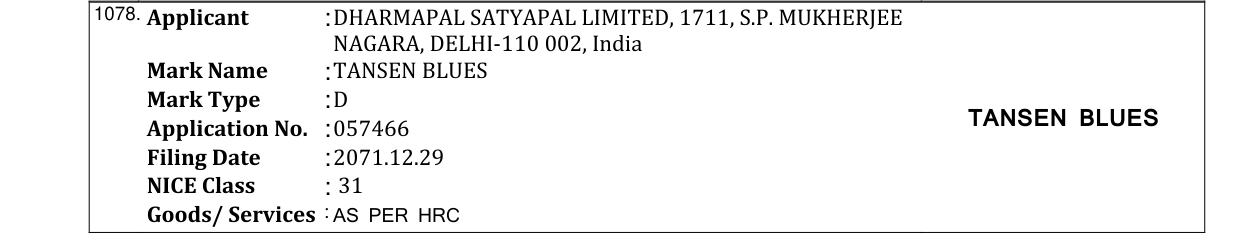 Original bulletin entry for NEW CHANDRAKANTA (and logo)