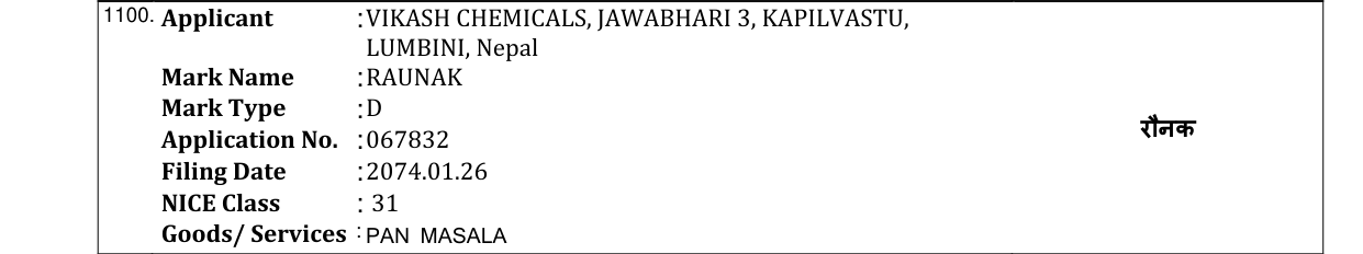 Original bulletin entry for RAUNAK