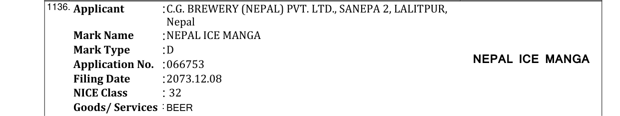 Original bulletin entry for MANPASAND MANGO SIP (and logo)