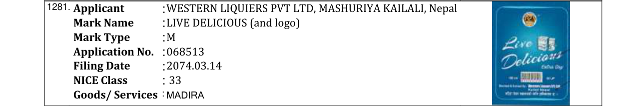 Original bulletin entry for LIVE DIAMOND (and logo)