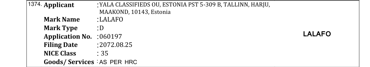 Original bulletin entry for PN PETROLIMEX (and logo)