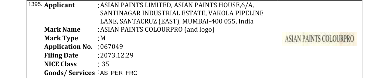Original bulletin entry for JAGADAMBA FOODS (and logo)