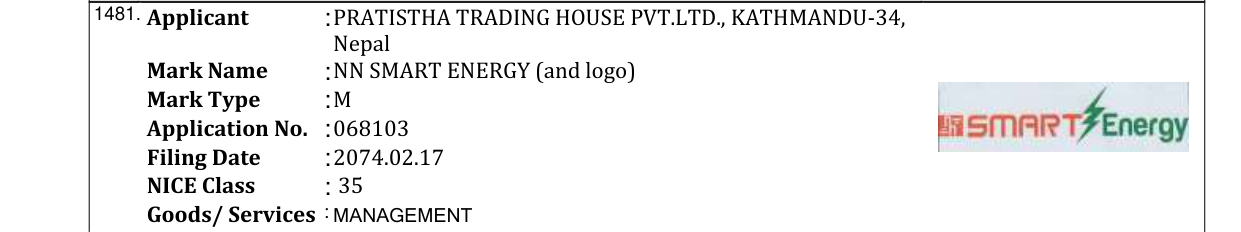 Original bulletin entry for NEPAL BAZAR INDUSTRIES PVT.LTD. (and logo)