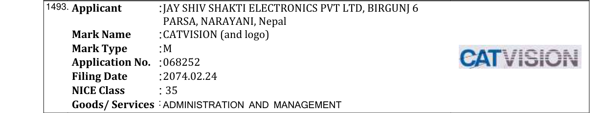 Original bulletin entry for SHARPVISION (and logo)