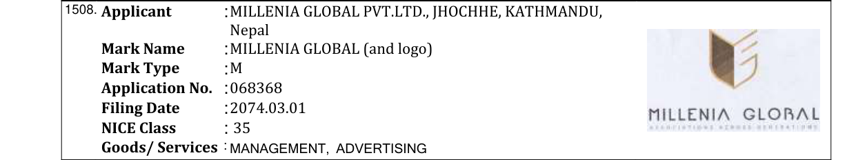Original bulletin entry for EVEREST TRAVEL (and logo)