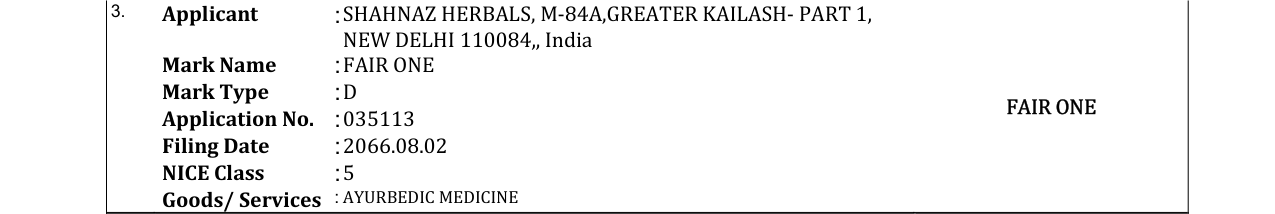 Original bulletin entry for FAIR ONE