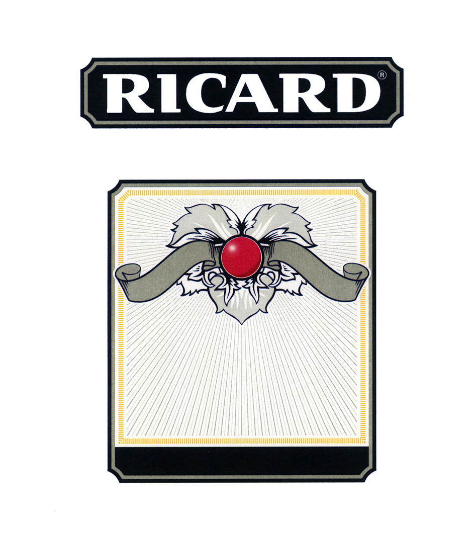 RICARD & DEVICE (COLOURED) (and logo) trademark logo
