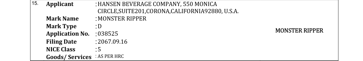 Original bulletin entry for MONSTER RIPPER