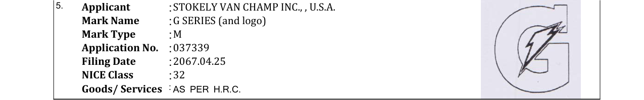 Original bulletin entry for G SERIES (and logo)