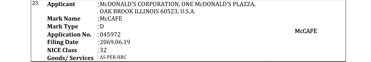 Original bulletin entry for McCAFE
