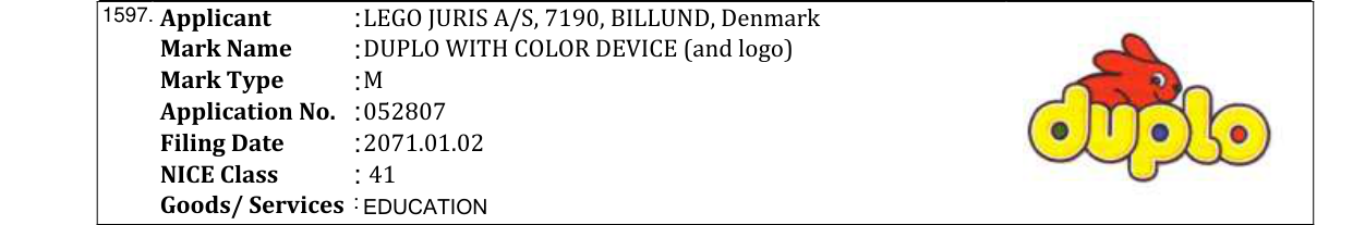 Original bulletin entry for ONE & ONLY