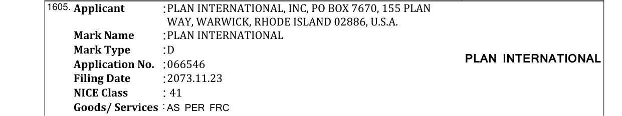 Original bulletin entry for NEXUS DEVICE MARK (and logo)