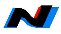 N (stylized in color) (and logo) trademark logo