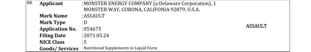 Original bulletin entry for ASSAULT
