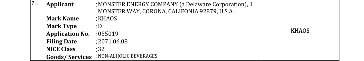 Original bulletin entry for KHAOS
