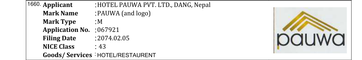 Original bulletin entry for VILLA EVEREST (and logo)