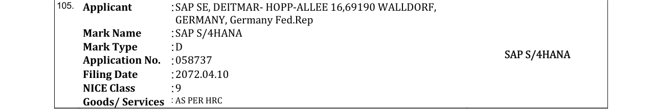 Original bulletin entry for SAP S/4HANA