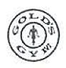 GOLD'S GYM (LOGO)WHITE PLATE BLACK AND WHITE (and logo) trademark logo