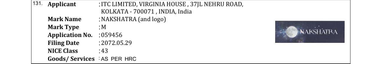 Original bulletin entry for NAKSHATRA (and logo)