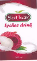 SATKAR LYCHEE JUICE (and logo) trademark logo