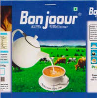 BONJOOUR MILK WHITENER (and logo) trademark logo