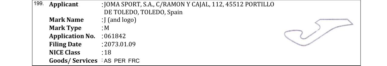 Original bulletin entry for J (and logo)