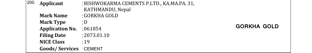 Original bulletin entry for GORKHA GOLD