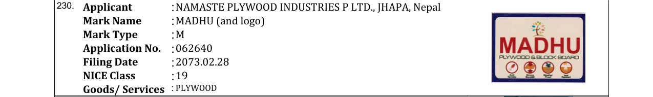 Original bulletin entry for MADHU (and logo)