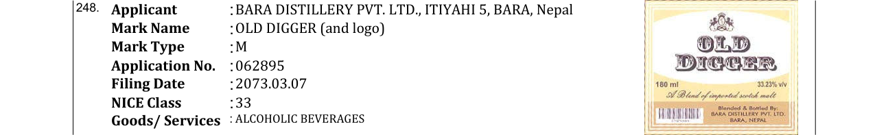 Original bulletin entry for OLD DIGGER (and logo)