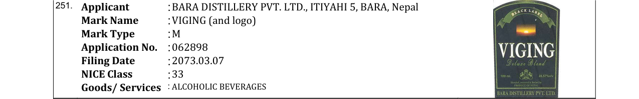Original bulletin entry for VIGING (and logo)