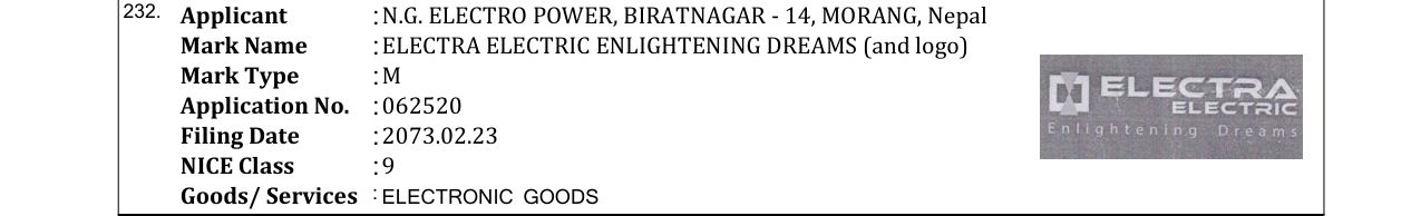 Original bulletin entry for ELECTRA ELECTRIC ENLIGHTENING DREAMS (and logo)