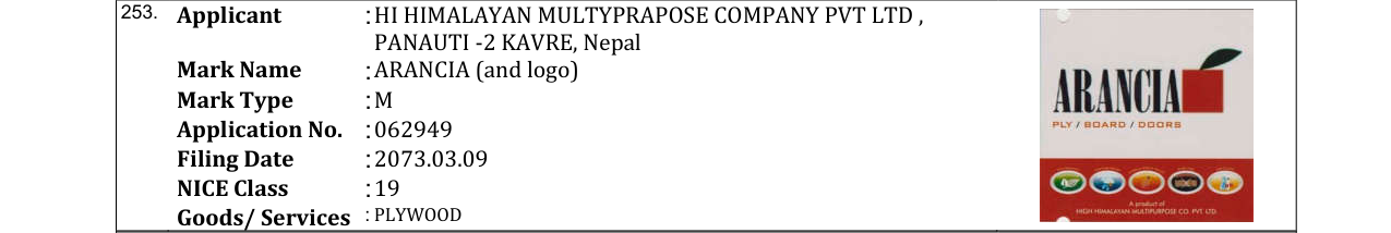 Original bulletin entry for ARANCIA (and logo)