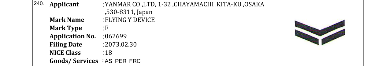Original bulletin entry for FLYING Y DEVICE