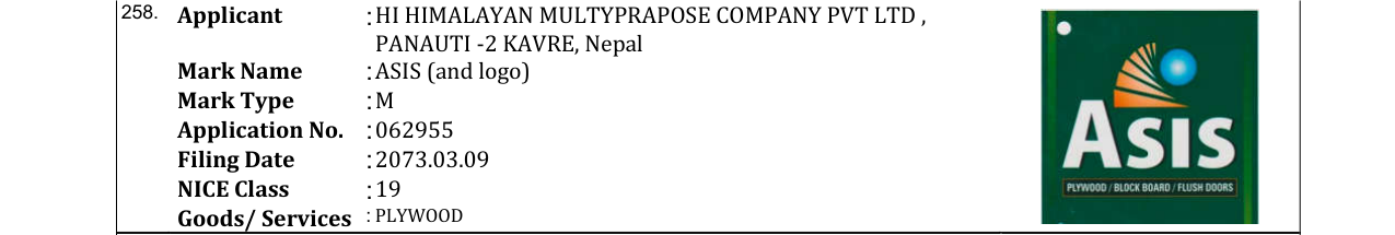 Original bulletin entry for ASIS (and logo)