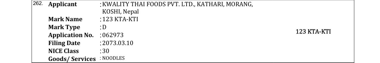 Original bulletin entry for 123 KTA-KTI