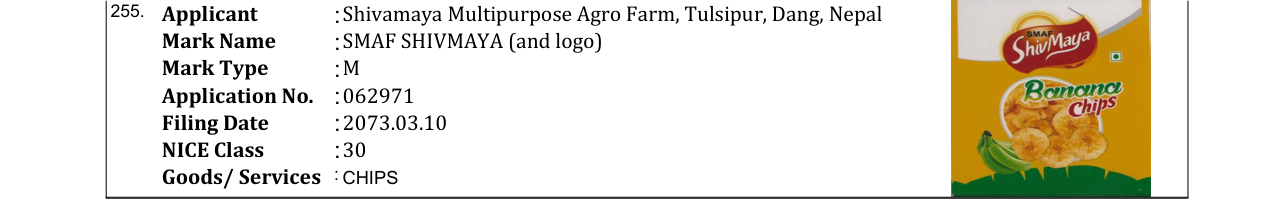 Original bulletin entry for SMAF SHIVMAYA (and logo)