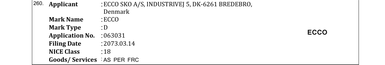 Original bulletin entry for ECCO