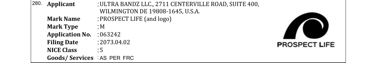 Original bulletin entry for PROSPECT LIFE (and logo)