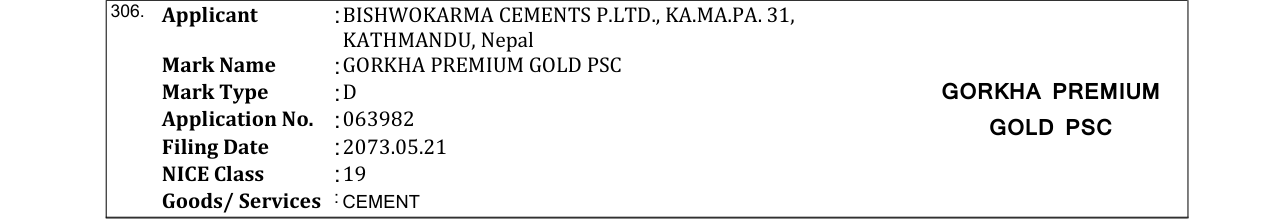 Original bulletin entry for GORKHA PREMIUM GOLD PSC