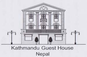 KATHMANDU GUEST HOUSE NEPAL (and logo) trademark logo